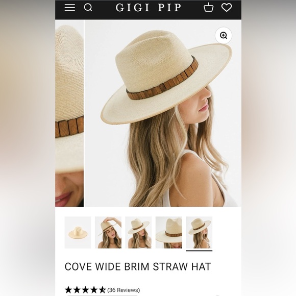 GIGI PIP Cove Wide Brim Straw Hat with Brown Band main image 4